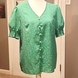 Bright green blouse